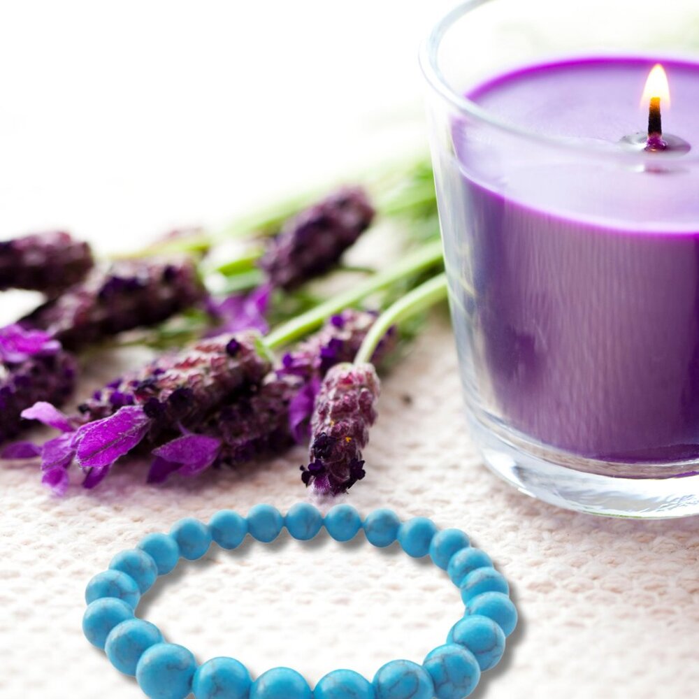 Natural Stone Healing Turquoise Round Beads Stretch Bracelet